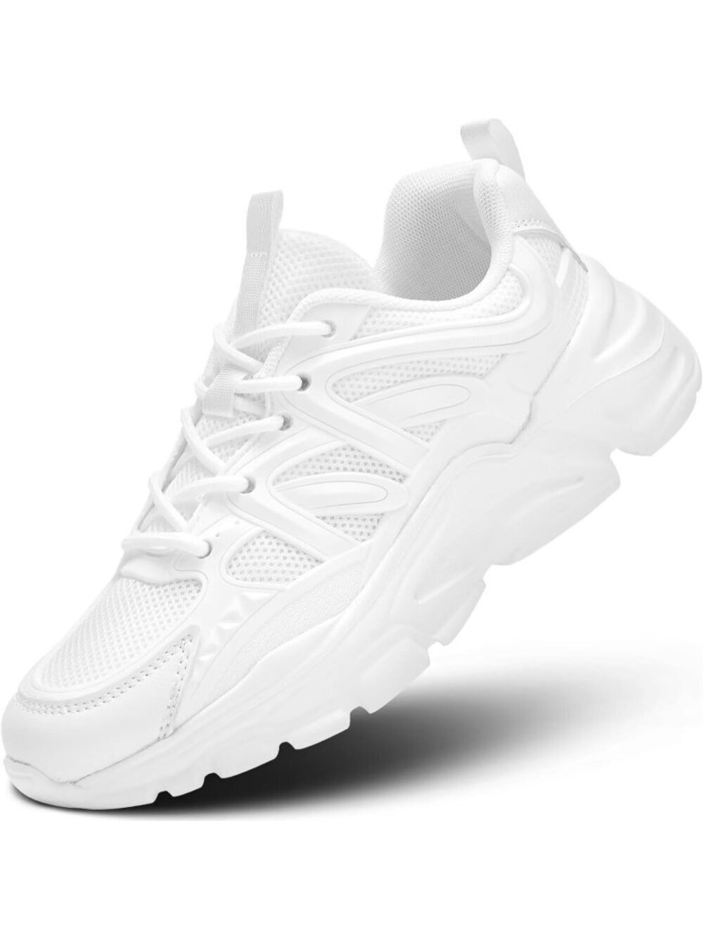 Women's White Ladies Walking Comfor Breathable Soft Sole Tennis Sneaker Shoes